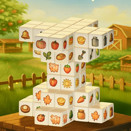 Collect the same cubes in  Harvest Day Mahjong 3D